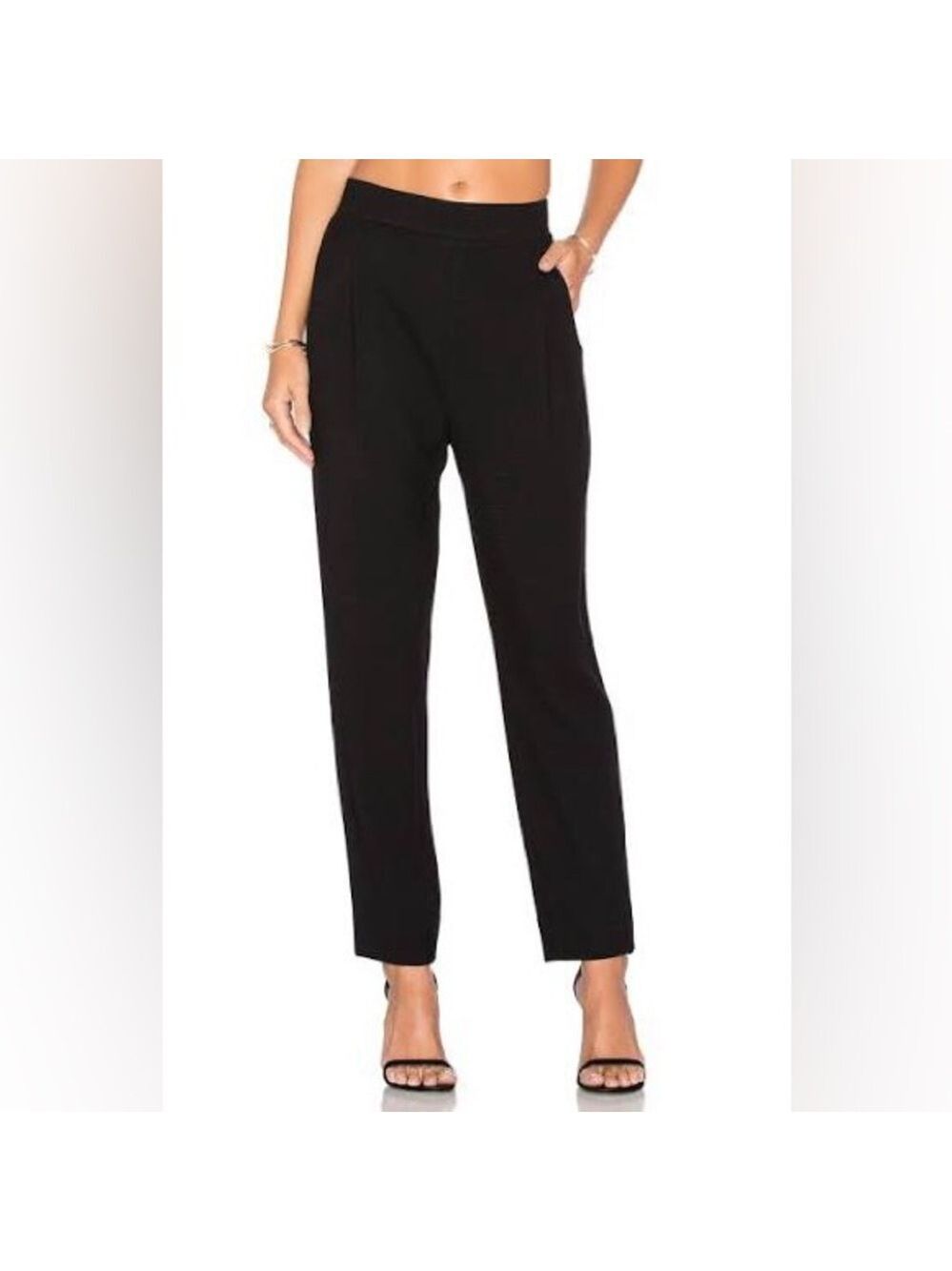 Vince Black Waffle Knit Pleat Trousers XS